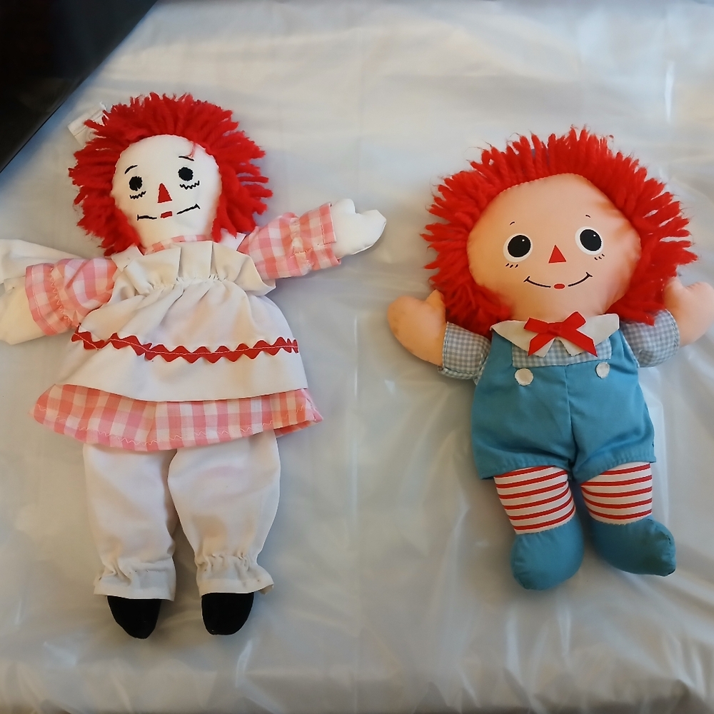 Ragedy Ann & Andy Vintage Clown Rag Dolls